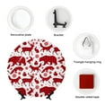 thumbnail image 4 of Gaeub red plaid Moose Bunny bear Print Ceramic Plate,Dinner Plates,Bone China Decorative Plates with Display Stand,Art Ceramic Ornaments for Wall Hanging Decoration-7in, 4 of 6