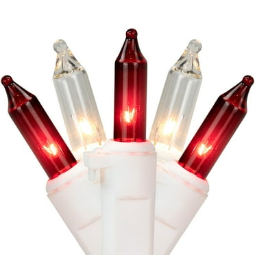 Northlight 35ct Mini String Lights Red/Clear - 7' White Wire