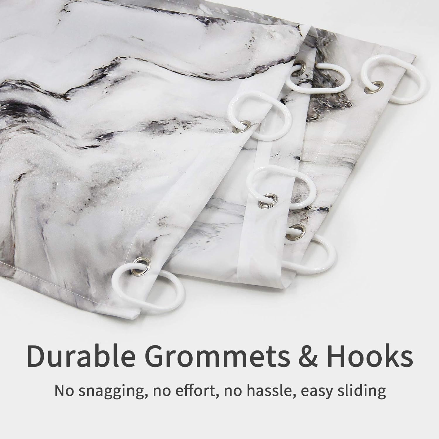 Grey Marble Shower Curtain Set, Abstract Modern Shower Curtain for Bathroom Decor, Luxury Standard Shower Curtain for Bathtub, Waterproof Washable Fabric Shower Curtain, 72 x 72