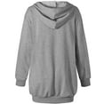 thumbnail image 4 of Hfyihgf Women Hoodies Dress Solid Color Long Sleeve Drawstring Hooded Tunic Oversized Sweatshirt Pockets Pullover Mini Dresses Gray S, 4 of 4