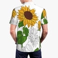 thumbnail image 5 of Vsdgher Plump Sunflower And Sketch Print Men's Short Sleeve Stretch Polo Shirt, Moisture-Wicking Performance Polo Shirt, 5 of 8