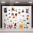 thumbnail image 3 of hojas de pegatinas de pared extraíbles con diseño de feliz Halloween, decoración artística para ventanas, calcomanías de araña, murciélago y bruja para decoración del hogar, interior y exterior, 3 of 5