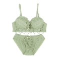 thumbnail image 1 of Conjunto de de para mujer, lencería acolchada, juego de ropa interior verde 70B Yuyangstore Sujetador floral de encaje para mujer, 1 of 7