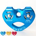 thumbnail image 1 of Zip Line Trolley Double Pulleys Hanging Device Caving Accessory with Compact Caving Tool Rope Fixator 25KN Tandem Wheels Climbing Pulley for Outdoor Use Blue, 1 of 8