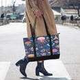 thumbnail image 4 of FORMRS Canvas Laptop Tote Bag for Women with 15.6" Computer Compartments Shoulder Handbag, Pink Jellyfish, 4 of 7