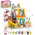thumbnail image 1 of Set de construcción Cat House con 8 gatos y muñecas compatibles con Lego Friends, 1 of 7
