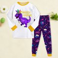 thumbnail image 2 of eczipvz Girls Dinosaur Pajamas Long Sleeve Sleepwear Pajama Cute Princess Pjs for Toddler Clothes,Size 3-4 Years, 2 of 5