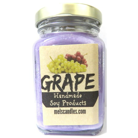 Grape 6oz Victorian Square Glass Jar Soy Candle - Made with Essential Oil Blend Sophisticated and Timeless Wholesale