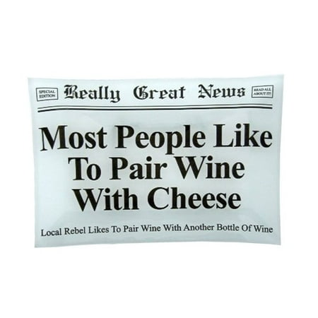 Really Great News Wine with Cheese Glass Plate