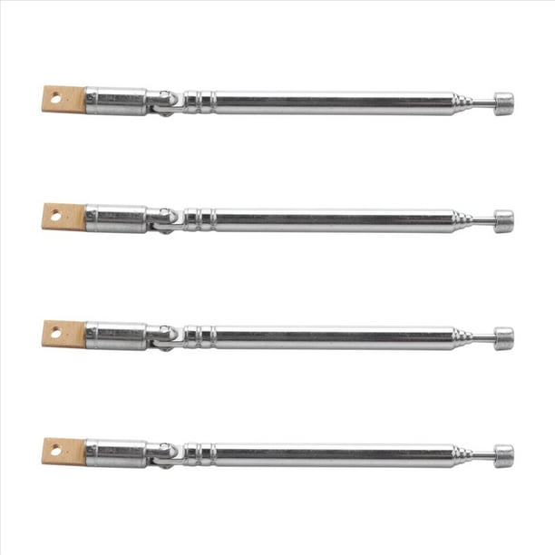 4X Reemplazo 25.4cm 10 Pulgada 5 Secciones Antena Aerea Telescopica para Radio TV