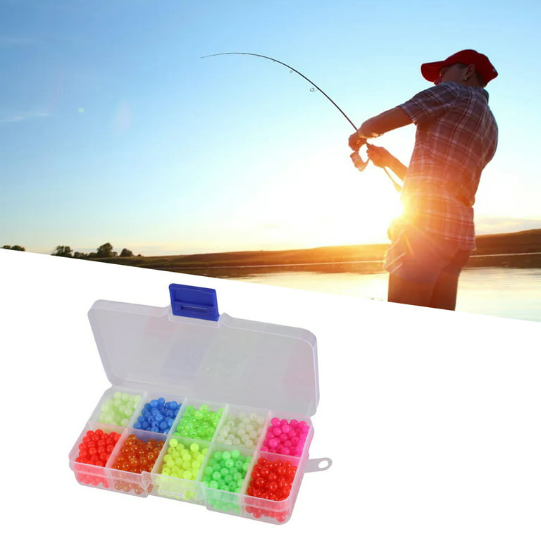  Plastic Assorted Round Float Glow Beads Fishing Bait