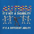 thumbnail image 2 of Autism Is Not A Disablity Itâ€™s A Different Abilty | Autism Awareness Dabbing Skeleton Inspirational Christian Womenâ€™s Standard V-Neck Tee, Royal, XX-Large, 2 of 5