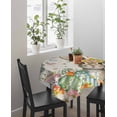 thumbnail image 4 of Beige Easter Bunny Suqare Tablecloth - 54 x 54 Inch, Spring Easter Eggs Floral Rustic Burlap Waterproof & StainResistant Tablecloth, Washable Oil-proof Table Cover for Dining/Party/Wedding/Buffet, 4 of 9