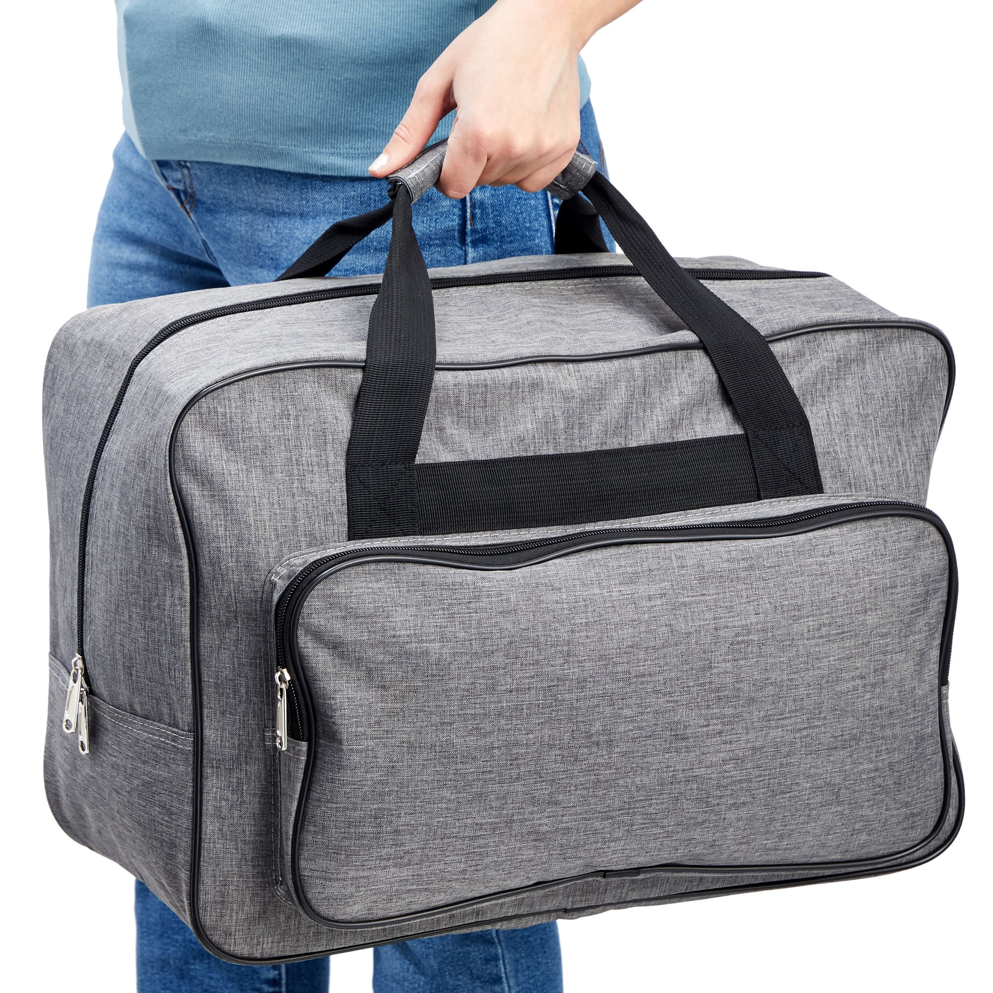 Domqga Sewing Machine Bag, Large Capacity Sewing Machine Carrying Case for Home for Travel, Gray