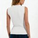 thumbnail image 4 of Blusa sin Mangas de Punto Acanalado para Mujer - Casual de Color Sólido, Ajustada, Cuello Redondo, sin Mangas, Camisetas de Verano, Blanca, XXL, 4 of 6