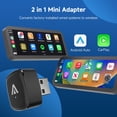 thumbnail image 2 of D7 Mini Wireless CarPlay & Android Auto Adapter 2-in-1, 2026, Alloy Shell, Compatible with 2016+ Factory-installed Wired CarPlay/Android Au, 2 of 9