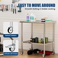 thumbnail image 6 of Stainless Steel Work Table with Wheels, 24x36 Inch NSF Kitchen Prep Table with Adjustable Undershelf for Commercial Restaurant, Garage, Outdoor BBQ, 6 of 7