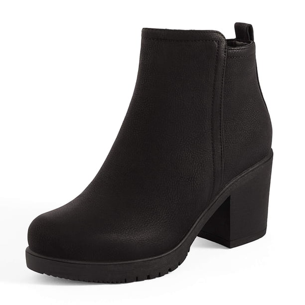 Botas de Mujer DREAM PAIRS ZOEY-1 Negras con Tacón Grueso 8.5