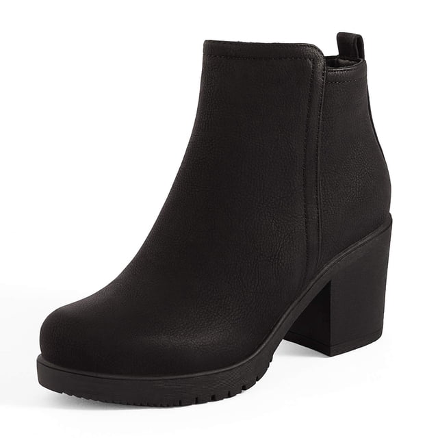 Bota DREAM PAIRS ZOEY-1 Mujer Tacón Grueso Tobillera Negra
