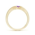 thumbnail image 2 of ANGARA Natural Bar-Set Solitaire Round Amethyst Bypass Ring in 14K Yellow Gold for Women (Size-4mm) | February Birthstone, Birthday, Anniversary, Jewelry Gift for Women | Natural Amethyst Ring, 2 of 9