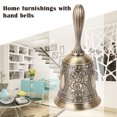 thumbnail image 4 of CAROOTU Zinc Alloy Rustproof Floral Hand Bell Vintage Multipurpose Decorative Handheld Metal Crafts Home Furnishings, 4 of 7