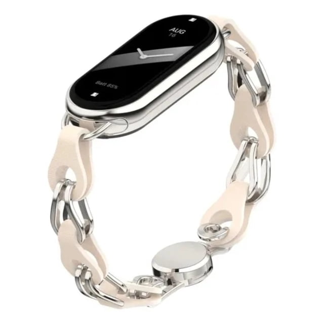 Correa Para Xiaomi Mi Band 8/9, Acero Inoxidable y Cuero, Resistente Al Agua, Unisex