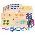 thumbnail image 2 of Tablero de clavijas de número de conteo de madera: Juguetes manipuladores de matemáticas, juguete educativo de matemáticas de aprendizaje temprano preescolar para niños pequeños y niños de jardín, 2 of 5