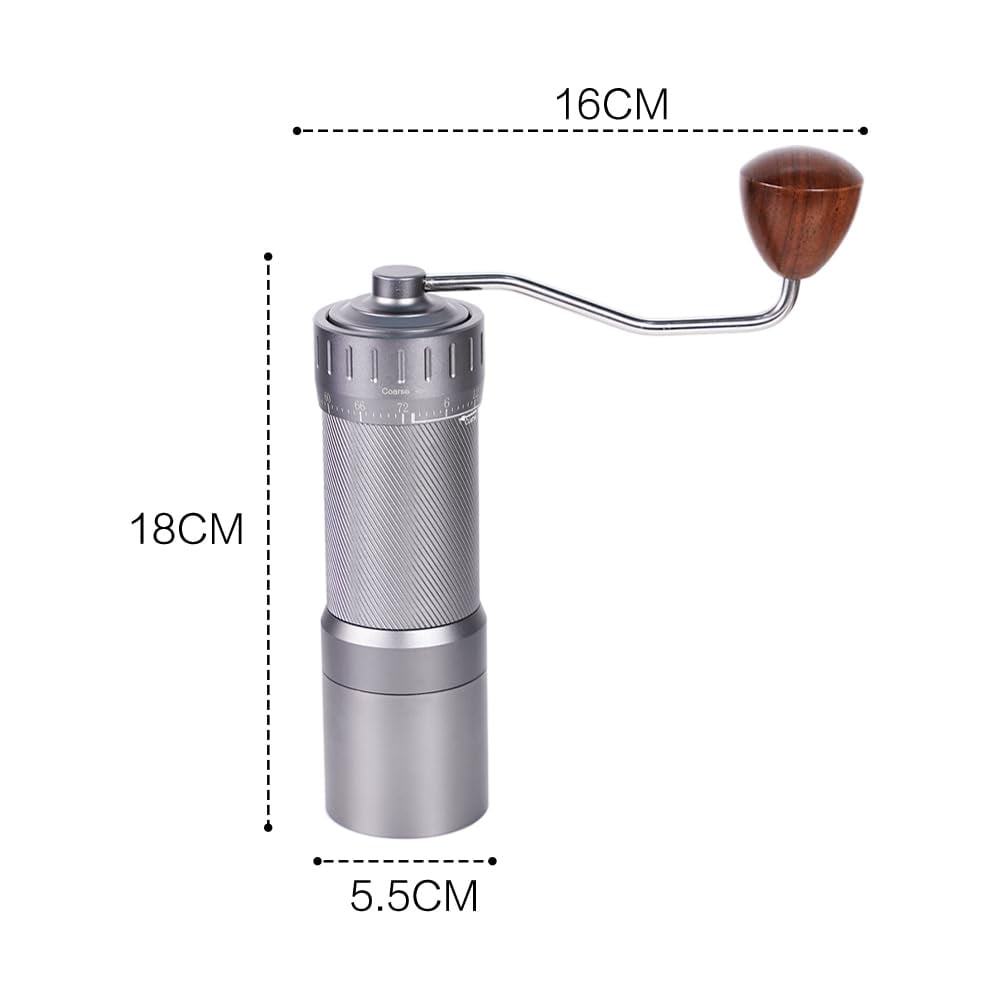 Manual Coffee Grinder, 7 Core Ghost Tooth Cone Burr, 38 or 48MM Burr Size, 420 Stainless Steel, 0-72 Grid Adjustable, for Espresso Pour over,  Coffee Hand Mill