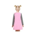 thumbnail image 4 of Girls Dress Pink Cartoon Lady Walking Dog Embroidery Plaid Long Sleeve 5 Years, 4 of 6