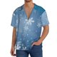 thumbnail image 1 of Balery Snowflakes1 Camisa Casual de Manga Corta con Botones para Hombre, Texturizada, Estilo Cubano, para Playa, Verano-Small, 1 of 5