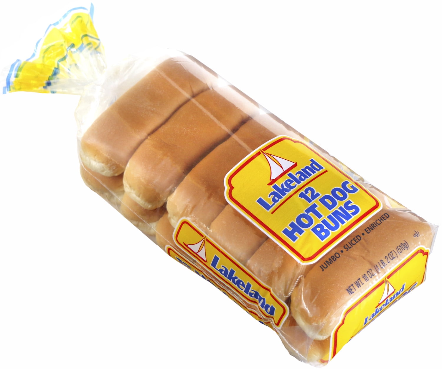 Lakeland Hot Dog Buns, 12 Count, 16 oz Ready to Eat Buns