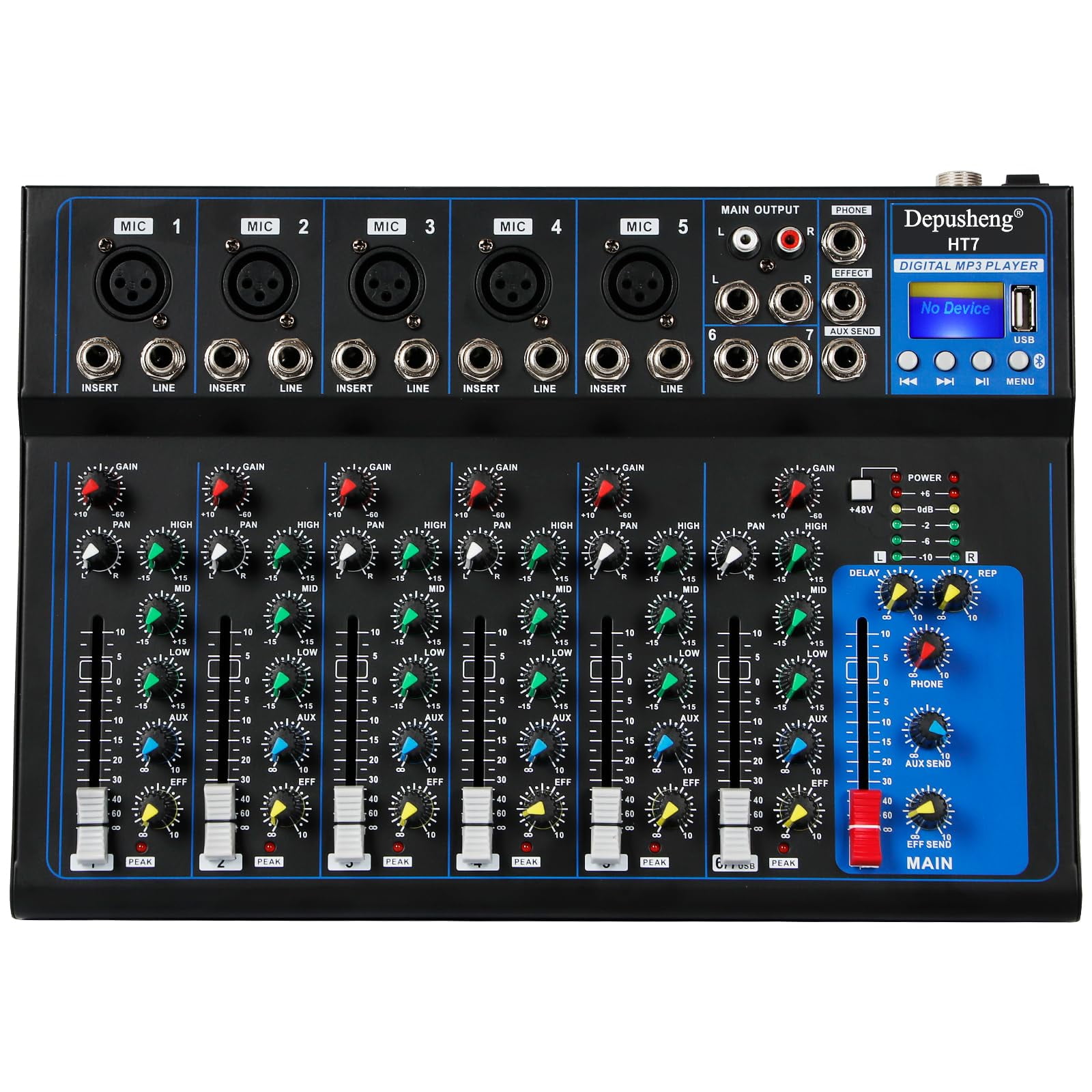 Depusheng HT7 Bluetooth Portable Audio Mixer W USB DJ Sound Mixing depusheng-ht7-bluetooth-portable-audio-mixer-w-usb-dj-sound-mixing