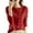 Red, variant on French Retro Round Neck Knitted Pullover Sweater for Women Elegant Autumn Spring Casual Versatile Slim Fit Top