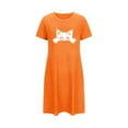 thumbnail image 4 of Sakmal Comfy Nightgowns Women Cute Sleepshirt Short Sleeve Orange Nightgowns for Women, 4 of 5