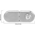 thumbnail image 2 of Cerradura de puerta de acero inoxidable de 10 ~ 12mm, cerradura de seguridad antirrobo, cerradura de puerta corredera de empuje sin marco con llave, 2 of 5