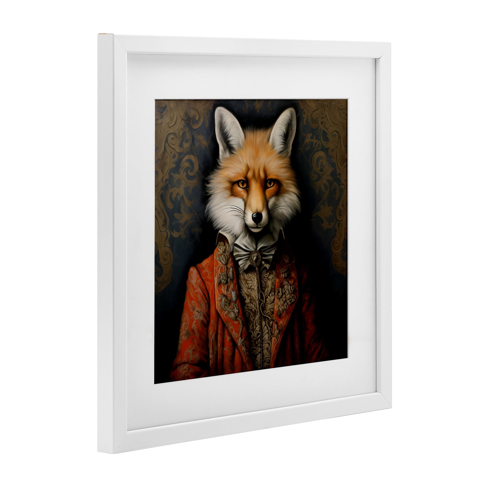 Stupell Industries Mystical Metamorphosis Fox White Framed Print Under Glass, design by Lazar Studio
