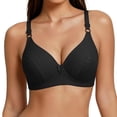 thumbnail image 3 of Byworldtasic Women's Wireless Lace Trim Bra Non‑Padded Soft Cup Everyday Comfort Bralette Adjustable Straps Bra, 3 of 10