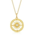 thumbnail image 3 of 925 Sterling Silver Rhodium Plated/14kGold Plated Sun/Halo Circle/Pear-Shaped/Rectangle/Hexagon/Compass Cubic Zirconia 18’’ Pendant Necklace and Earrings Set Jewelry for Women or Teens (compass), 3 of 7