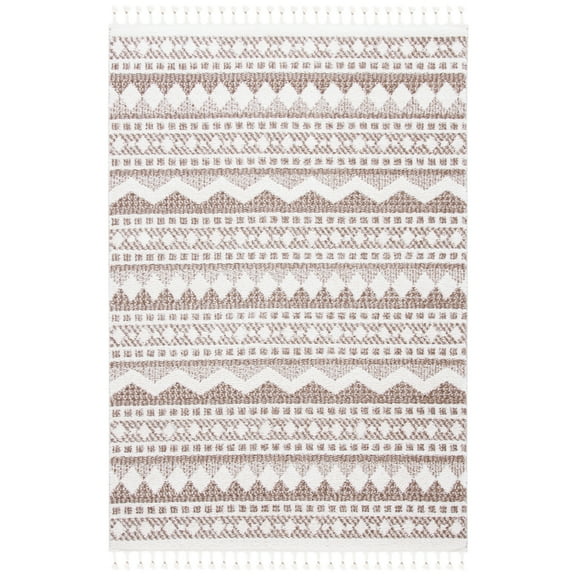 SAFAVIEH Moroccan Tassel Shag MTS484B Ivory /Beige Rug