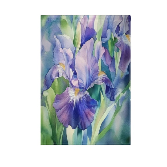 Beautiful Iris Flower Garden Flag Double Sided Outdoor Banners Yard Flags for Garden Home Holiday Decorations