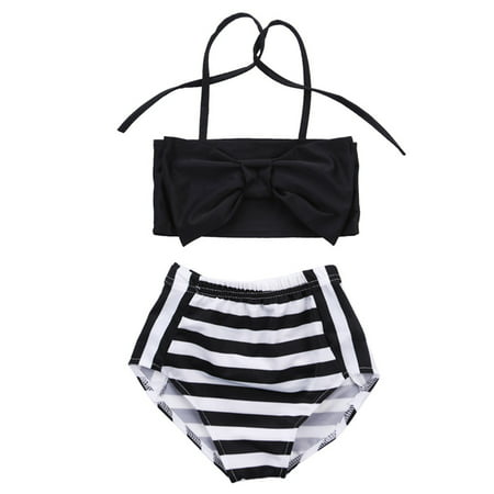 2Pcs Baby Kids Girl Bowknot Bikini Set Swimwear Strappy Swimming Swimsuit Bathing Suit 2-3 (Best Girls Bathing Suits)
