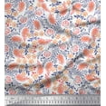 thumbnail image 1 of Soimoi Cotton Poplin Fabric Leaves,Floral & Paisley Block Print Sewing Fabric Yard 42 Inch Wide, 1 of 3
