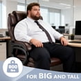 thumbnail image 6 of Qusaphy 800lb Heavy Duty Executive Chair, Leather Office Chair with Adjustable Lumbar Support & Headrest, Double-Layer Cushion Ergonomic Desk Chair, 6 of 9