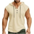 thumbnail image 2 of Blczomt Summer Mens Tank Tops Under $5 Workout Hoodie Gym Yellow Button Casual Sleeveless Tops, 2 of 5