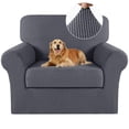 thumbnail image 1 of Funda para muebles, funda turquesa para silla, jacquard gris, 1 of 7