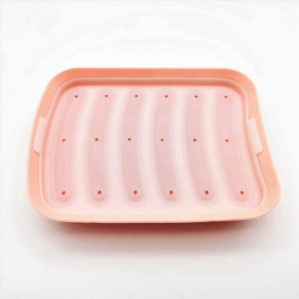 2X MáQuina de Salchichas Rosa-6 en 1, Molde DIY para Hacer Perritos Calientes, Molde de Silicona para JamóN Hecho A Mano, MáQuina de Alimentos, Utensilios de Cocina