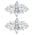 thumbnail image 1 of Miangastore Silver Metal Rhinestone Shoe Clips for Durable Wedding Decorations with Crystal Flowers and Shiny, 1 of 8