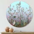thumbnail image 2 of Designart 'Chinoiserie With Peonies and Birds II' Traditional Circle Metal Wall Art 23x23 - Disc of 23, 2 of 5