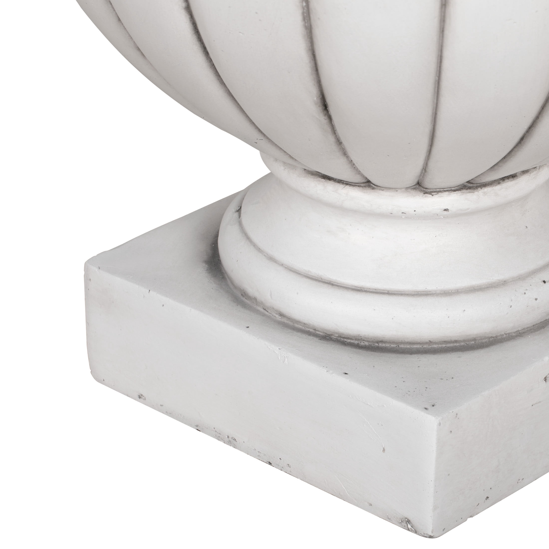 Christopher Knight Home 23" Outdoor Patio MGO Classical Scalloped Pedestal Flower Pot, Antique White