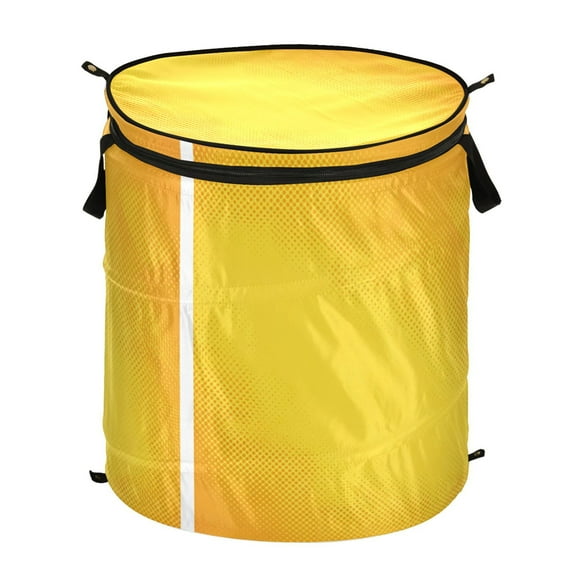 50L Extra Large Popup Hamper Collapsible Laundry Basket With Zippered Lid 15.7x18.5in Yellow Abstract